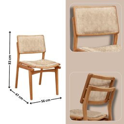 Mesa de Jantar Noronha 220cm Madeira Tampo Barril 8 Cadeiras Eva Milano / Imbuia Nat. - 4