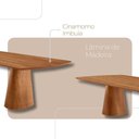 Ver imagem 5 de Mesa de Jantar Noronha 220cm Madeira Tampo Barril 8 Cadeiras Eva Milano / Imbuia Nat.