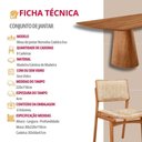 Ver imagem 7 de Mesa de Jantar Noronha 220cm Madeira Tampo Barril 8 Cadeiras Eva Milano / Imbuia Nat.