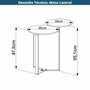 Ver imagem 4 de Mesa Lateral Industrial Chanfrada Artesano 44 Cm (largura) 2 Tampos Mdp Hanover (mel) Pé Aço