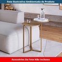 Ver imagem 3 de Mesa Lateral Industrial Chanfrada Artesano 44 Cm (largura) 2 Tampos Mdp Hanover (mel) Pé Aço
