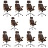 Kit 10 Cadeiras de Escritório Presidente Giratória com Apoia Cabeça Office Lisboa - 1