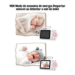 Câmera de Monitor de Bebê Baby Call Voz Eletrônica S/fio - 5