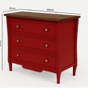 Ver imagem 3 de Cômoda para Quarto em MDF 3 Gavetas Amsterdã Vermelho/Amêndoa