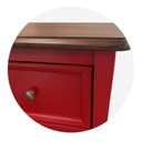 Ver imagem 5 de Cômoda para Quarto em MDF 3 Gavetas Amsterdã Vermelho/Amêndoa