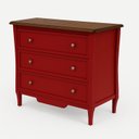 Ver imagem 2 de Cômoda para Quarto em MDF 3 Gavetas Amsterdã Vermelho/Amêndoa