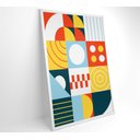 Ver imagem 2 de Quadro Geométrico Colorido 6 - 80x120 Cm - Vidro Impresso