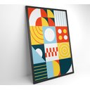 Ver imagem 3 de Quadro Geométrico Colorido 6 - 80x120 Cm - Vidro Impresso