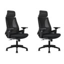 Ver imagem 1 de Kit 2 Cadeiras Office Diretor Toledo com Apoia Cabeça e Braços 3d Nr17