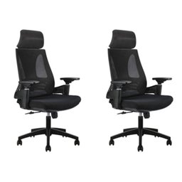 Kit 2 Cadeiras Office Diretor Toledo com Apoia Cabeça e Braços 3d Nr17 - 1