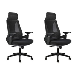 Kit 2 Cadeiras Office Diretor Toledo com Apoia Cabeça e Braços 3d Nr17