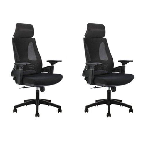 Kit 2 Cadeiras Office Diretor Toledo com Apoia Cabeça e Braços 3d Nr17