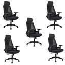Ver imagem 1 de Kit 5 Cadeiras Office Diretor Toledo com Apoia Cabeça e Braços 3d Nr17