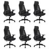 Kit 6 Cadeiras Office Diretor Toledo com Apoia Cabeça e Braços 3d Nr17 - 1
