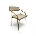 Ver imagem 3 de Cadeira Zênite Metalon Dourado Bege