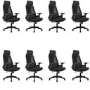 Ver imagem 1 de Kit 8 Cadeiras Office Diretor Toledo com Apoia Cabeça e Braços 3d Nr17