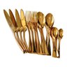 Faqueiro de Luxo Talheres de Inox Longo Dourado Liso 16pc - 1