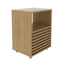 Ver imagem 2 de Mesa de Cabeceira Ripada com 1 Gaveta e 1 Nicho Cm8042