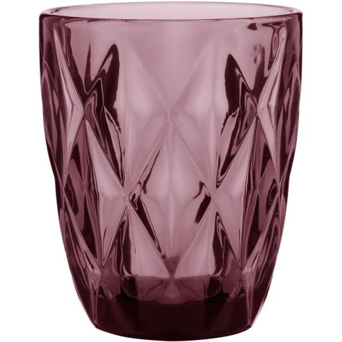 Copo Água 10x8x8cm 270ml Vidro Rosa 6pç