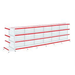 Gondola Centro 137 Fit Ate 6 Metros 1 Ponta Branco 52b Pe Vermelho - 1