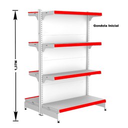 Gondola Centro 137 Fit Ate 6 Metros 1 Ponta Branco 52b Pe Vermelho - 2