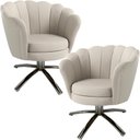 Ver imagem 2 de Kit Duas Poltronas Giratórias Pétala em Linho Premium 08-cru Sua Casa Decorações