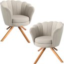 Ver imagem 1 de Kit Duas Poltronas Giratórias Pétala em Linho Premium 08-cru Sua Casa Decorações