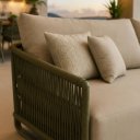 Ver imagem 3 de Conjunto Sofa Corda Nautica Santorini Exclusive Verde Militar e Lisato Bege