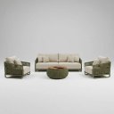 Ver imagem 4 de Conjunto Sofa Corda Nautica Santorini Exclusive Verde Militar e Lisato Bege
