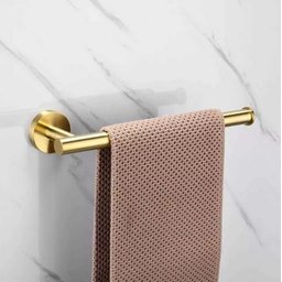 Kit Acessórios para Banheiro Aço Inox Acabamento Redondo Dourado Gold 4 Peças - 7