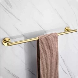 Kit Acessórios para Banheiro Aço Inox Acabamento Redondo Dourado Gold 4 Peças - 6