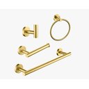Ver imagem 1 de Kit Acessórios para Banheiro Aço Inox Acabamento Redondo Dourado Gold 4 Peças