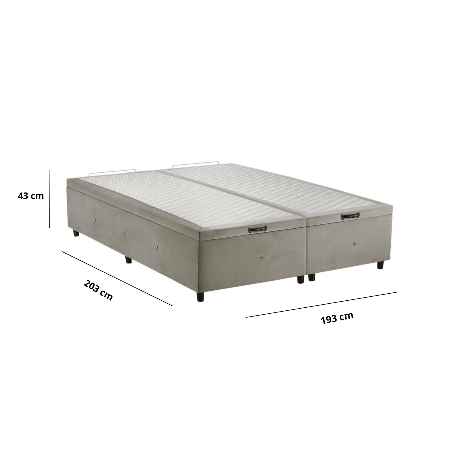 Base Box Baú King Premium 193 Cm X 203 Cm X 43 Cm - 3