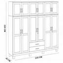 Ver imagem 6 de Guarda Roupa Casal com Espelho 12 Portas 2 Gavetas Madeira Maciça Lorie F06 Castanho - Lyam Decor