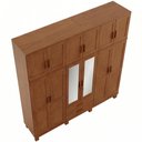 Ver mais imagens de Guarda Roupa Casal com Espelho 12 Portas 2 Gavetas Madeira Maciça Lorie F06 Castanho - Lyam Decor