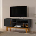 Ver imagem 4 de Rack Bancada para Tv de até 42" 1 Porta Dallen Preto/naturale