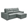 Sofa Retratil Reclinavel 2 Lugares 2,00 Vitória Veludo Cinza Claro Lansofbr - 3