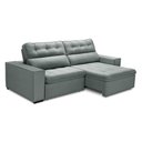 Ver imagem 3 de Sofa Retratil Reclinavel 2 Lugares 2,00 Vitória Veludo Cinza Claro Lansofbr