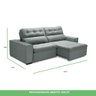 Sofa Retratil Reclinavel 2 Lugares 2,00 Vitória Veludo Cinza Claro Lansofbr - 6