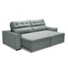 Sofa Retratil Reclinavel 2 Lugares 2,00 Vitória Veludo Cinza Claro Lansofbr - 4