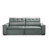 Sofa Retratil Reclinavel 2 Lugares 2,00 Vitória Veludo Cinza Claro Lansofbr - 2
