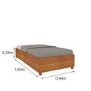 Ver imagem 4 de Conjunto com Cama Solteiro Mônaco com 2 Mesas de Cabeceira Luna 1 Gaveta MDF Marrom/Cinamomo
