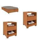 Ver imagem 1 de Conjunto com Cama Solteiro Mônaco com 2 Mesas de Cabeceira Luna 1 Gaveta MDF Marrom/Cinamomo