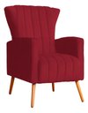 Ver imagem 3 de Kit 2 Poltronas Estofada Melinda Sala Recepção Suede:Vermelho/Liso