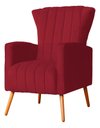 Ver imagem 5 de Kit 2 Poltronas Estofada Melinda Sala Recepção Suede:Vermelho/Liso