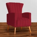 Ver imagem 7 de Kit 2 Poltronas Estofada Melinda Sala Recepção Suede:Vermelho/Liso