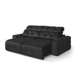 Sofá Retrátil e Reclinável Jaguar 1,80m - Fortbello Estofados:preto - 4