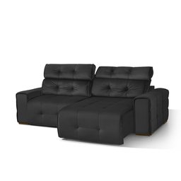 Sofá Retrátil e Reclinável Jaguar 1,80m - Fortbello Estofados:preto - 2