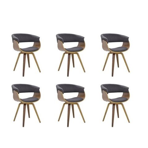 Conjunto 6 Caderias para Sala de Jantar Betina Preto