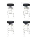 Ver imagem 1 de Banqueta Bar Média Altura 65cm Cromada assento preto Giratória Kit 4 Unidades Poltronas do Sul